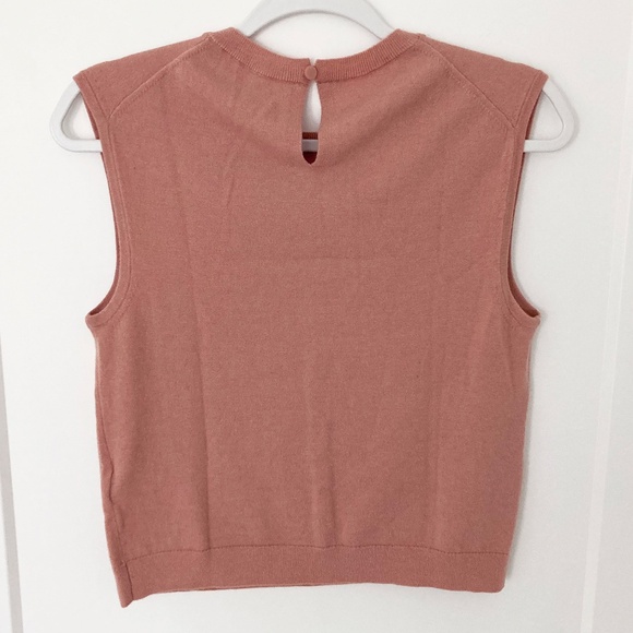 NWT J. Crew Featherweight Cashmere-Blend Cropped Sweater Shell in Rosy Dune - M - Picture 3 of 5